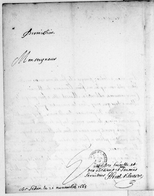  Lettre de Israël Silvestre à Colbert de Sedan - Page 2